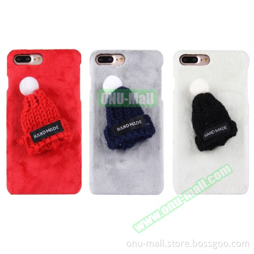 New Girls Christmas Gift Plush Cloth Cover for iPhone 7 Plus Phone Case